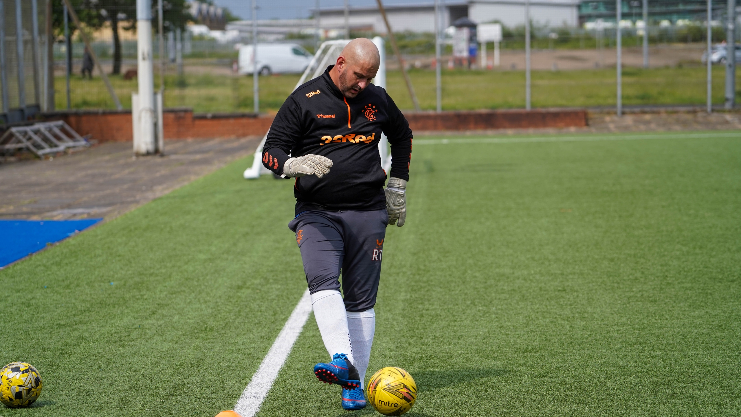 A man passing a football