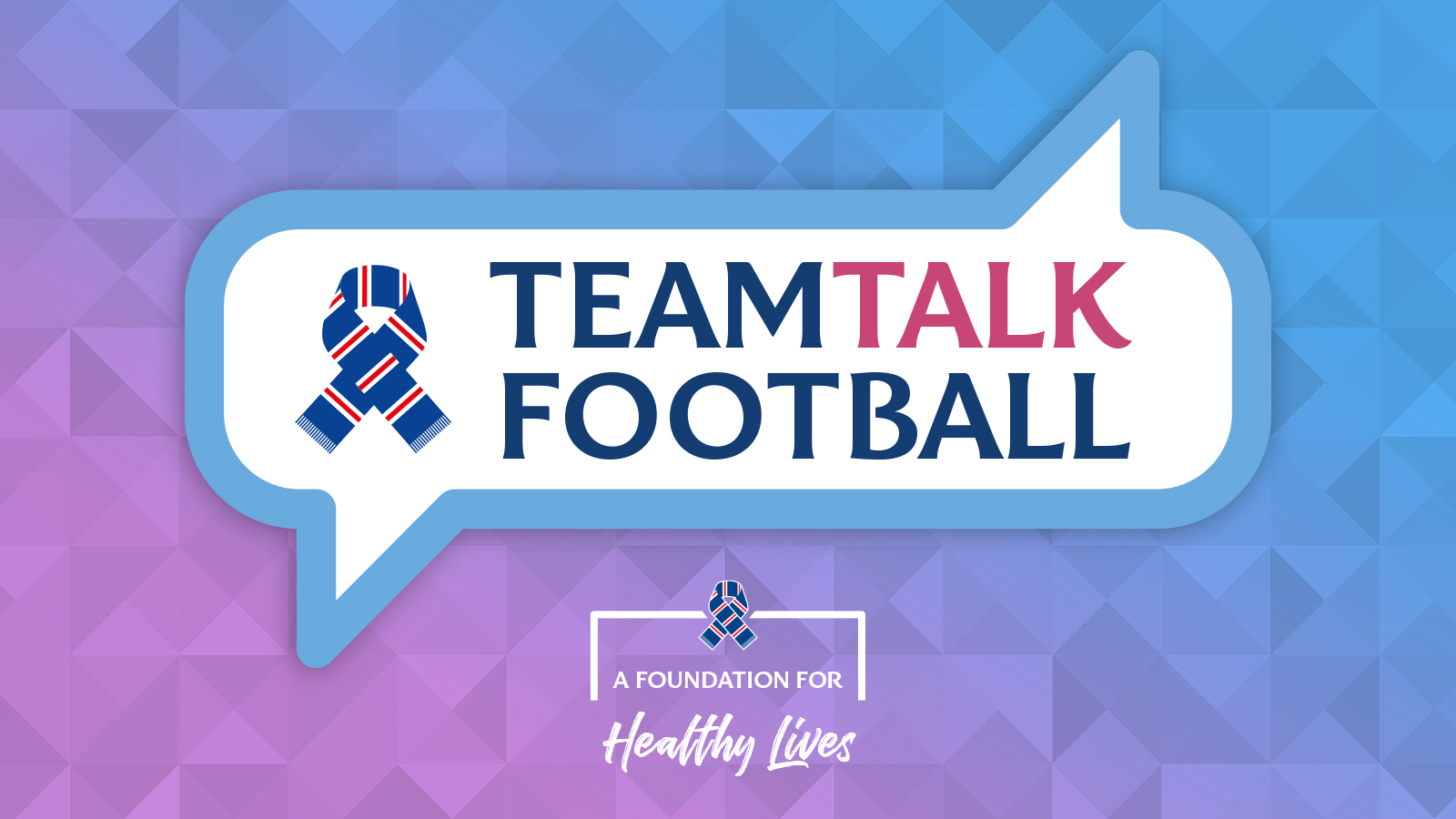A logo with a scarf that says 'Team Talk Football'