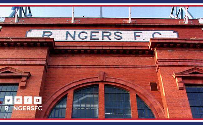 Image of Rangers FC logo on front of main stand