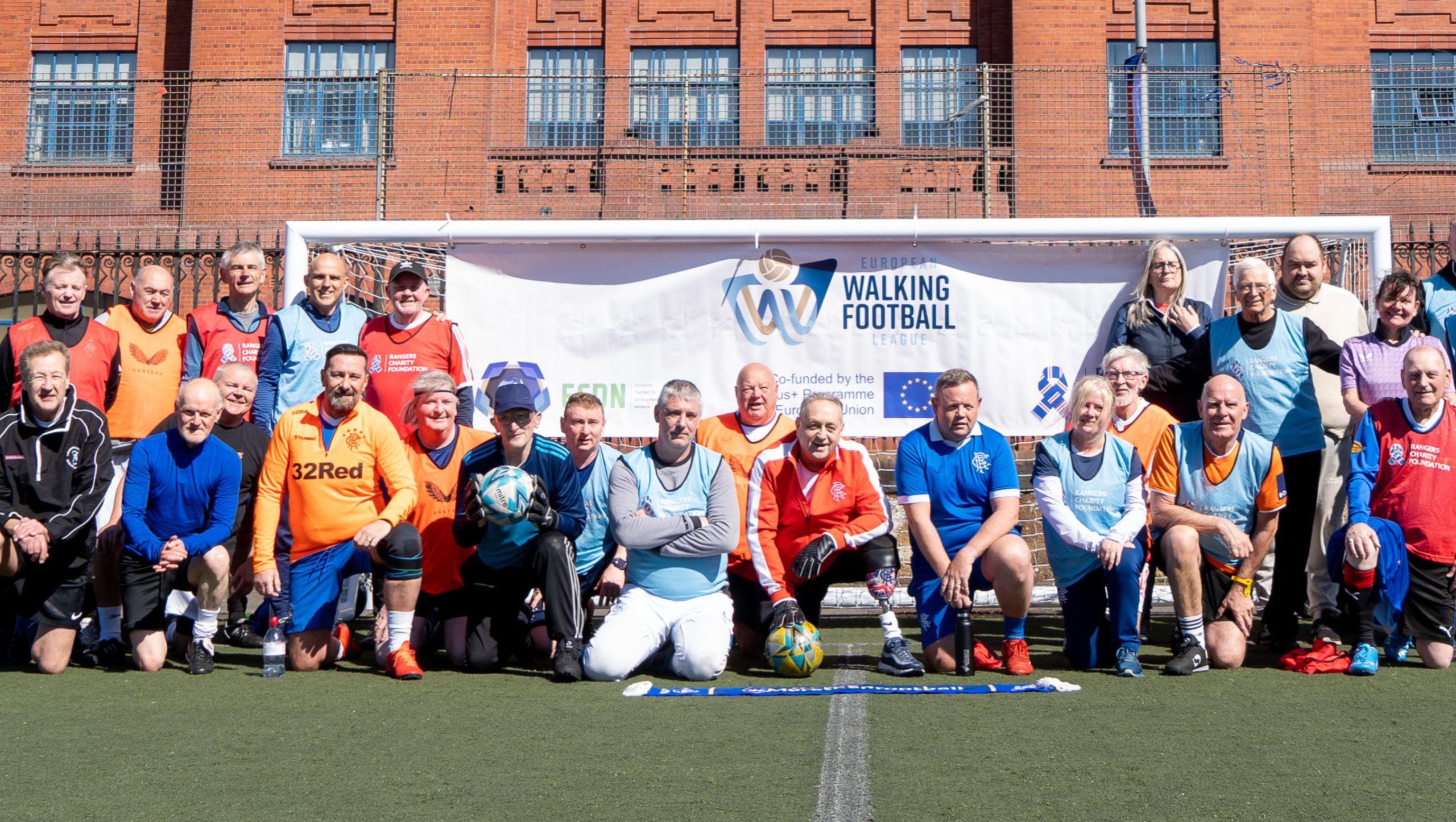 Walking football participents and Alex Rae