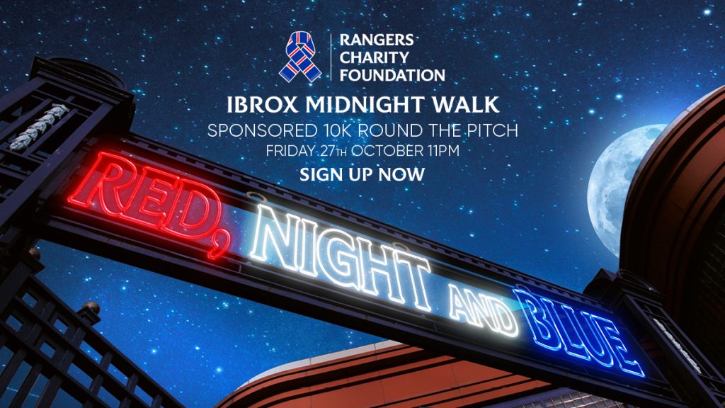 Rangers Charity Midnight Walk poster
