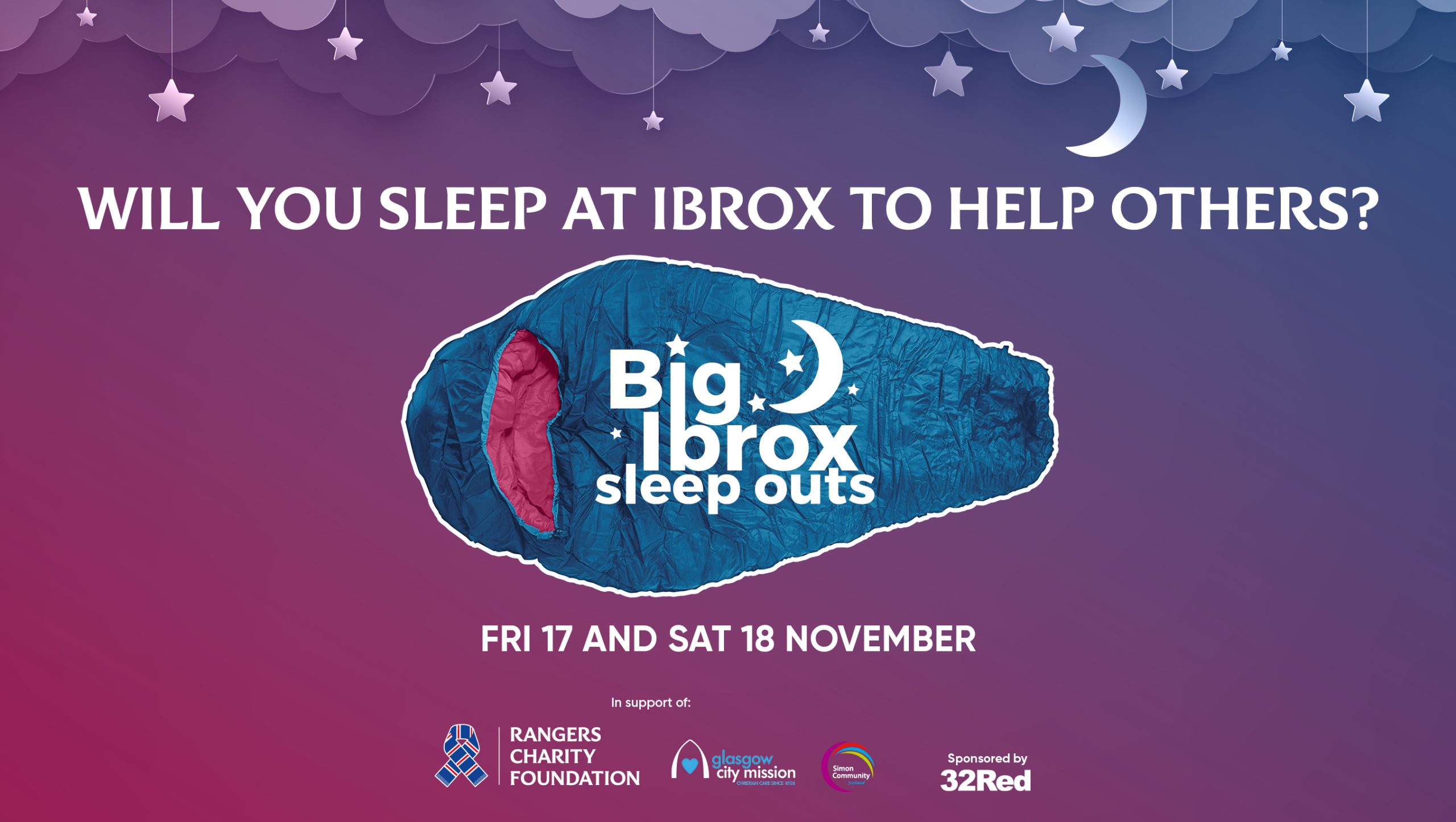 Dates Announced For Big Ibrox Sleep Outs 2023