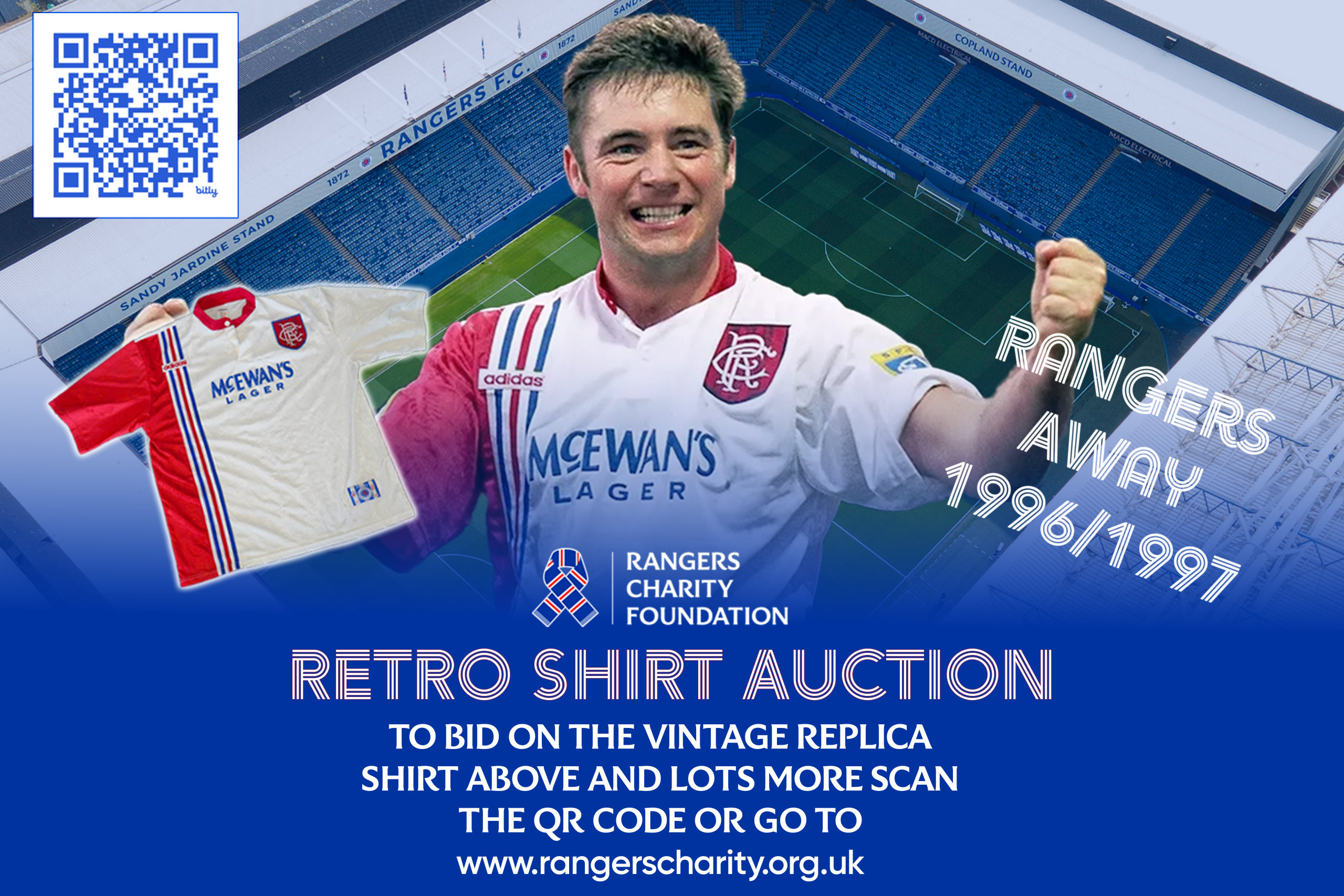 ally mccoist wearing a retro shirt