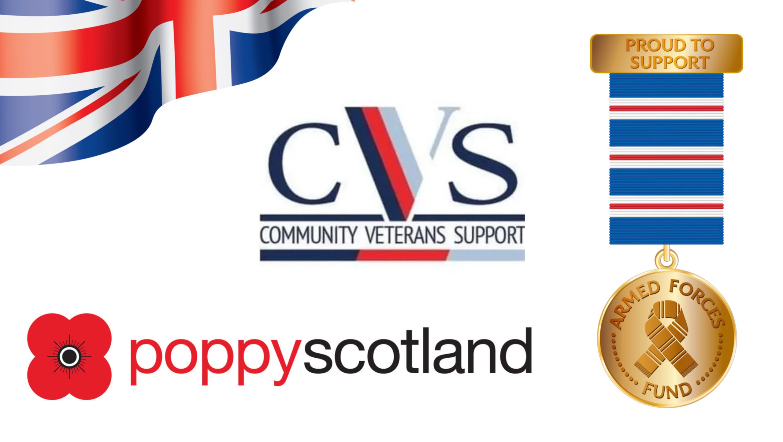 poppyscotland community veterans support and rangers charity foundation armed forces fund logos