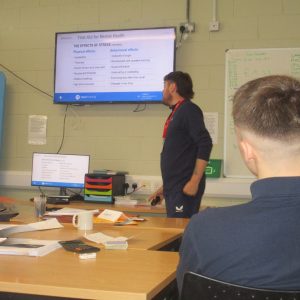Rangers Charity Foundation staff delivering a CashBack employability workshop to young people at HMP & YOI Polmont
