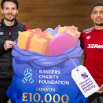 Dany Rohl and James Tavernier with Children's hospital donation