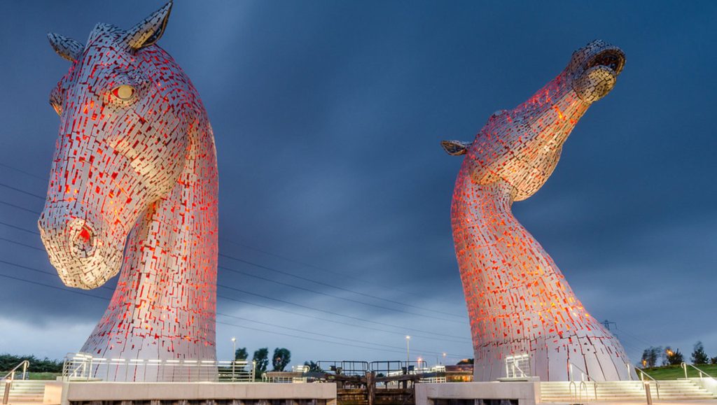kelpies at night