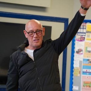 Mark Hateley talking to a group of Team Talk participants