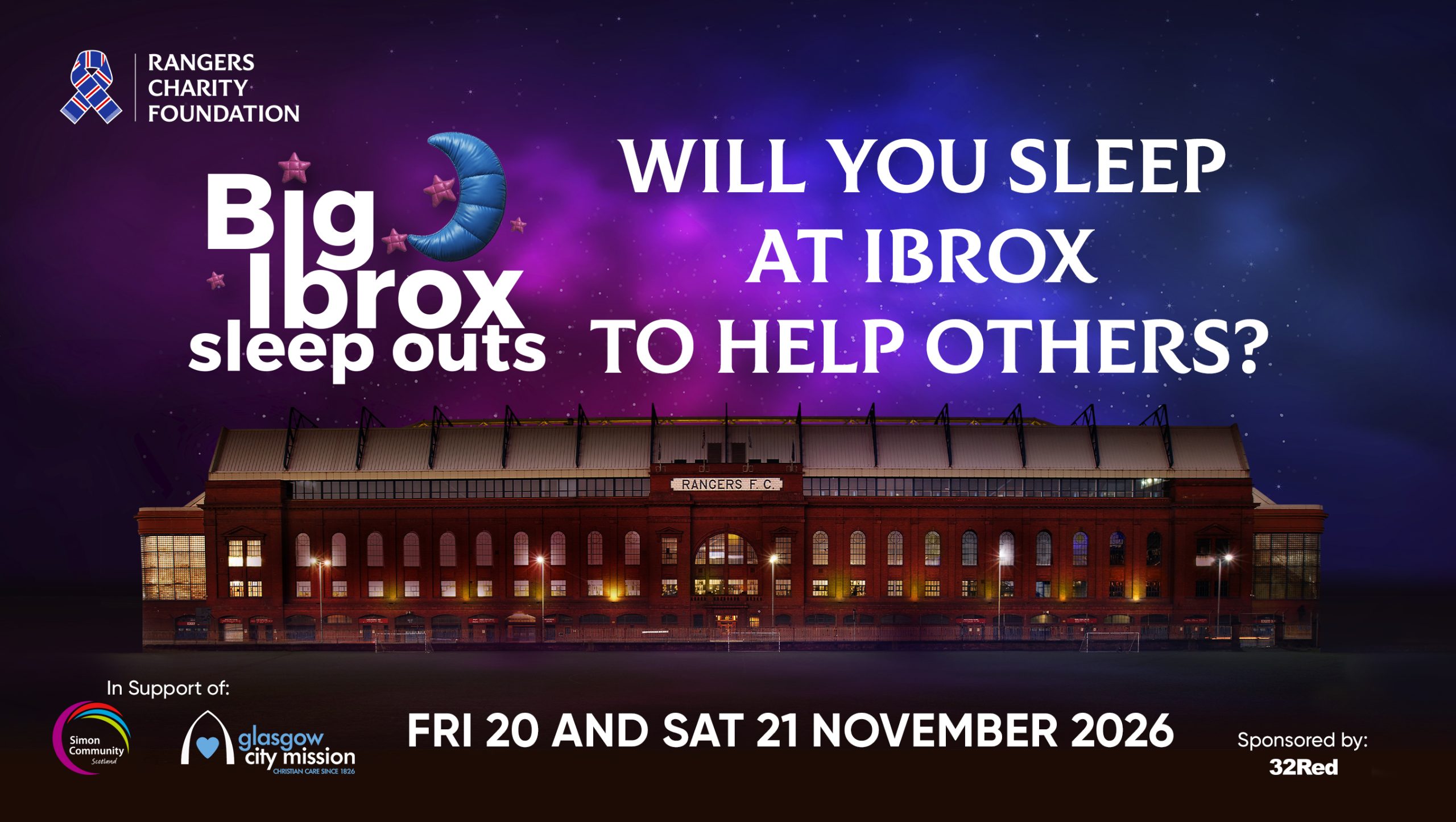 Big Ibrox Sleep Outs Return For 2026!